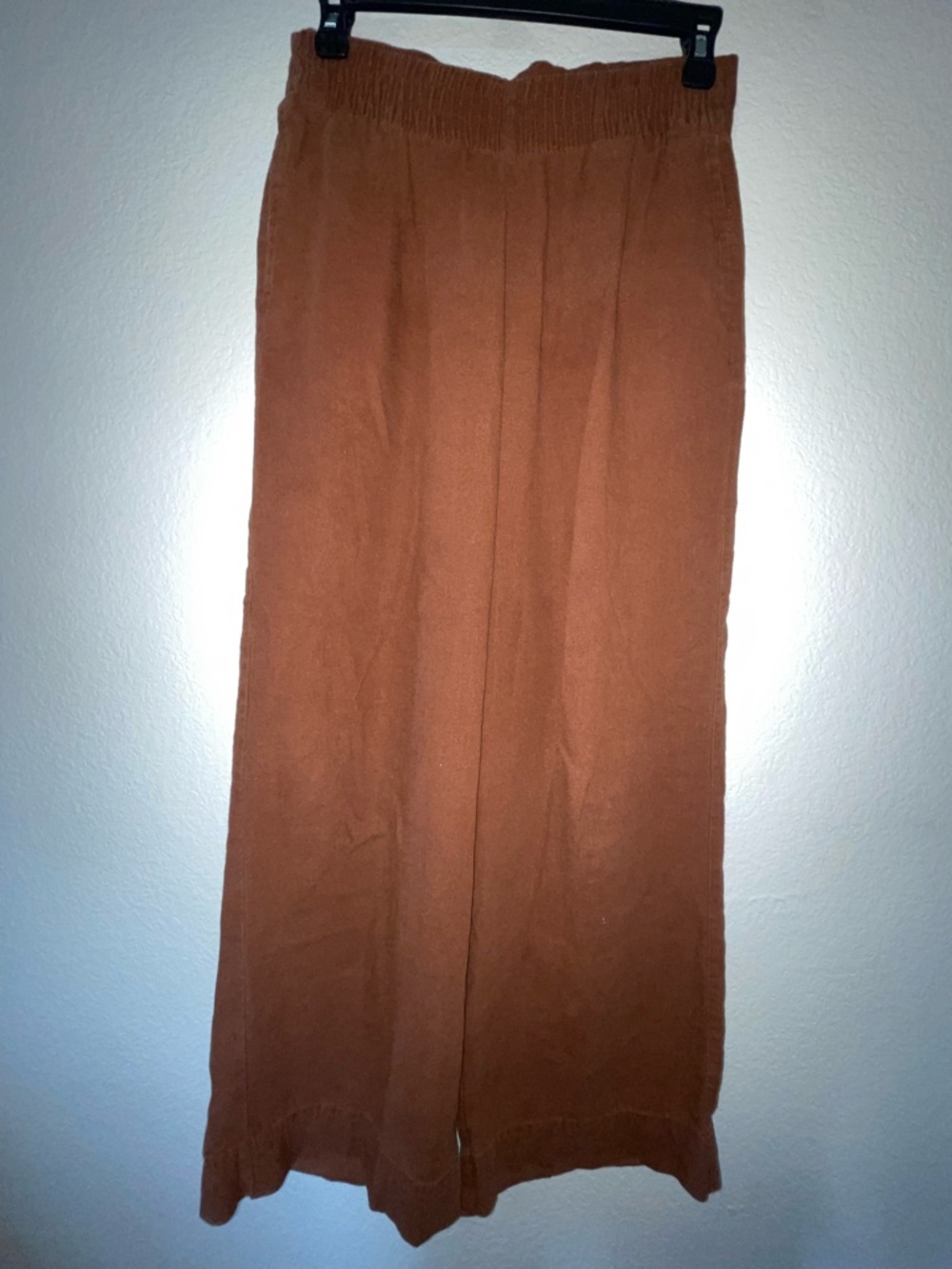 Rust Brown Elastic Waist Wide-Leg Old Navy women’s linen pants